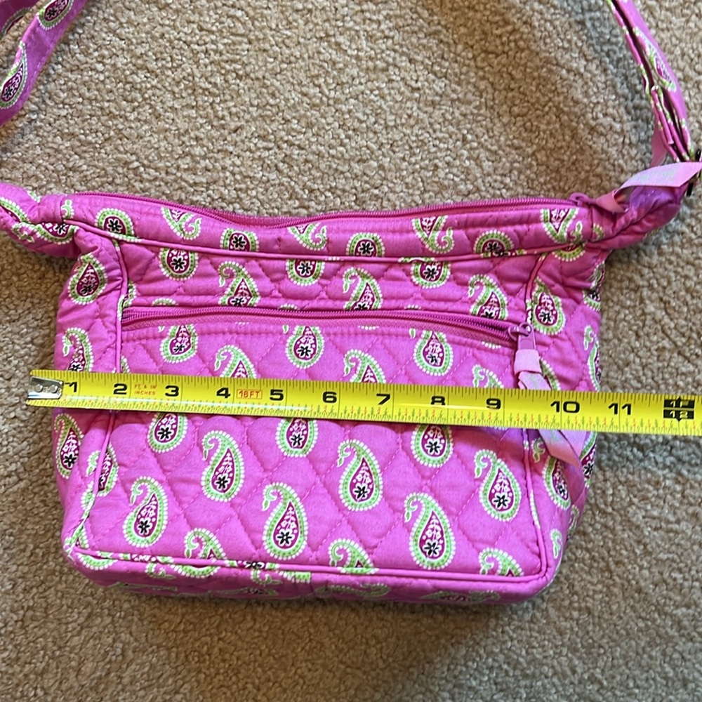 Vera Bradley Bermuda Pink Paisley shoulder bag w/ glasses case & coin purse - Picture 9 of 10